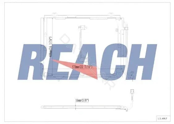 Радиатор кондиционера REACH 1.31.4690.P