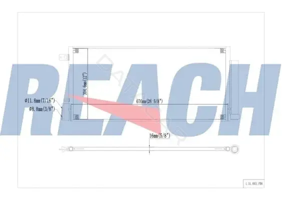 Радиатор кондиционера REACH 1.31.4951.PDH