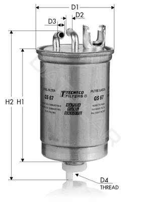 Топливный фильтр TECNECO FILTERS GS67