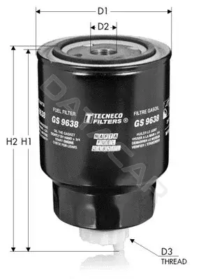 Топливный фильтр TECNECO FILTERS GS9638