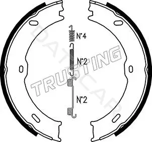 Колодки ручника TRUSTING 052.133K
