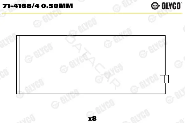 Вкладыши шатунные GLYCO 71-4168/40.50mm
