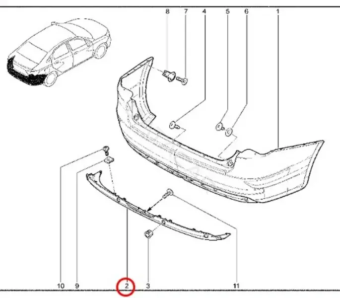 Накладка бампера LADA 8450008884