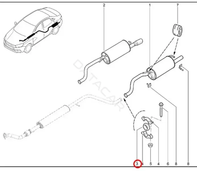 Прокладка глушителя LADA 21080-1203121-00