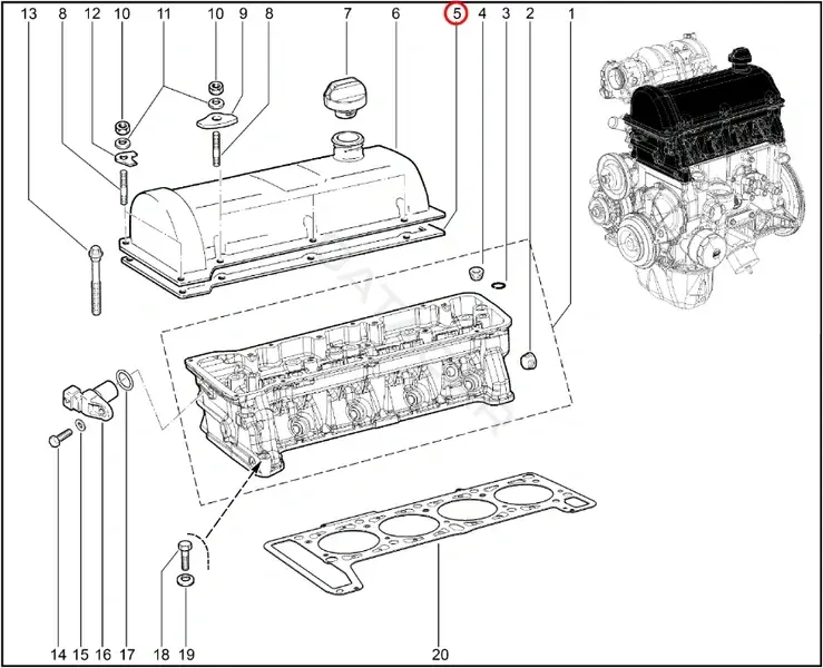 Прокладка клапанной крышки LADA 21010100327000