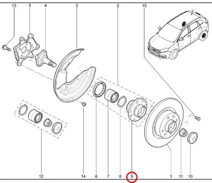 Подшипник ступицы LADA 8450030988