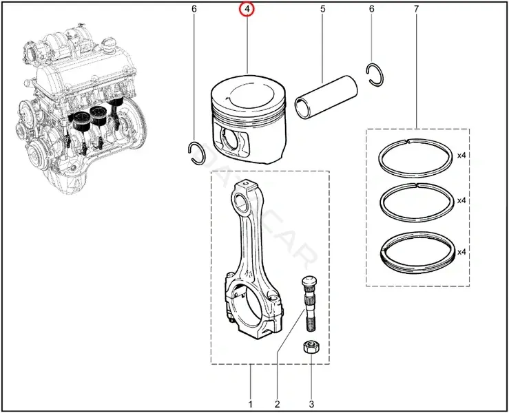 Поршень двигателя LADA 21213100401502
