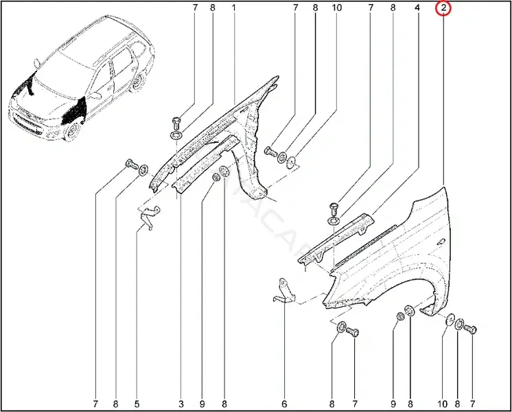 Крыло переднее LADA 21900-8403011-70