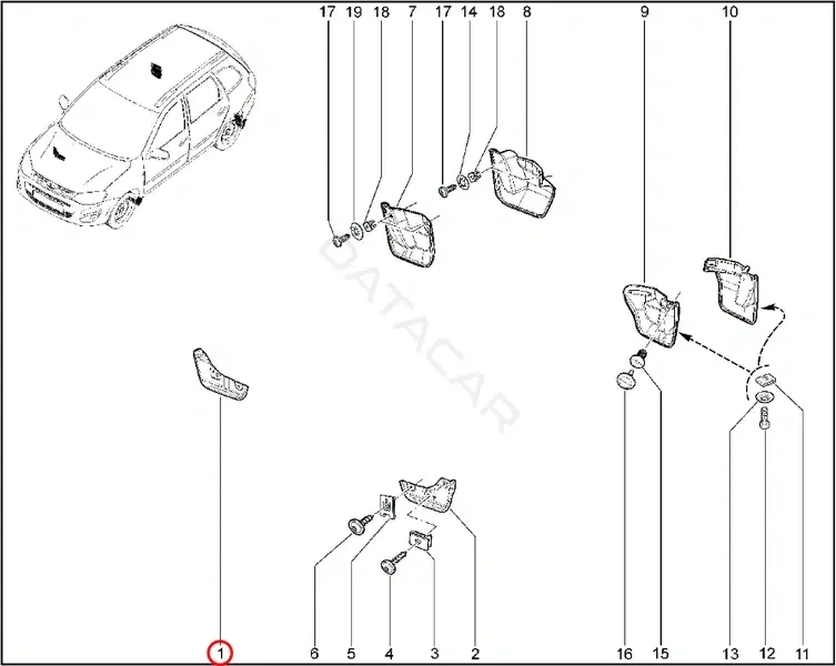 Брызговики LADA 21900840351200