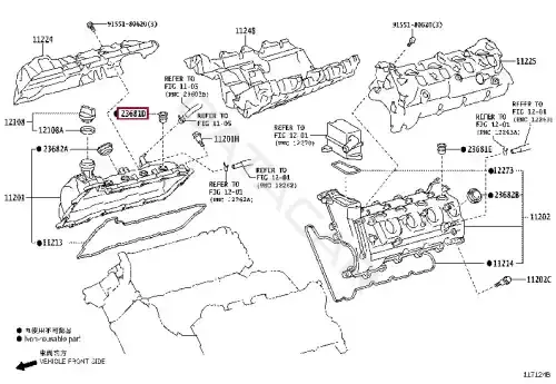 Ремкомплект форсунок TOYOTA 23681-51010