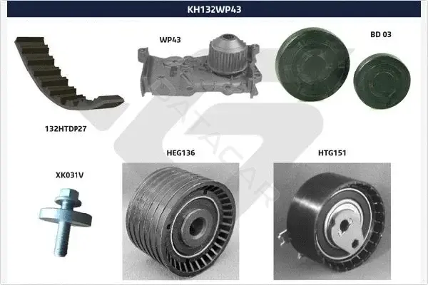 Комплект ГРМ с помпой HUTCHINSON KH132WP43