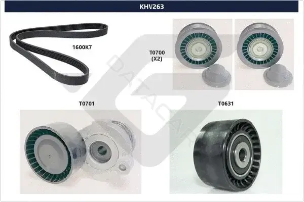 Комплект ручейкового ремня HUTCHINSON KHV263