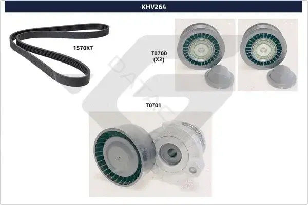 Комплект ручейкового ремня HUTCHINSON KHV264