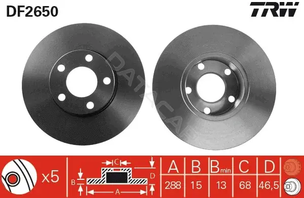 Тормозные диски TRW DF2650
