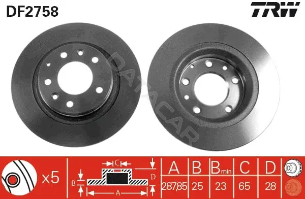 Тормозные диски TRW DF2758