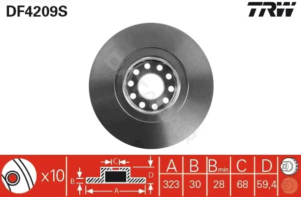 Тормозные диски TRW DF4209S