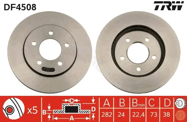 Тормозные диски TRW DF4508