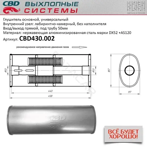 Глушитель выхлопных газов CBD CBD430002
