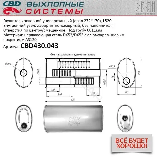 Глушитель выхлопных газов CBD CBD430043