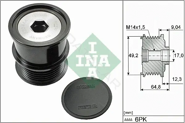 Шкив генератора INA 535028410