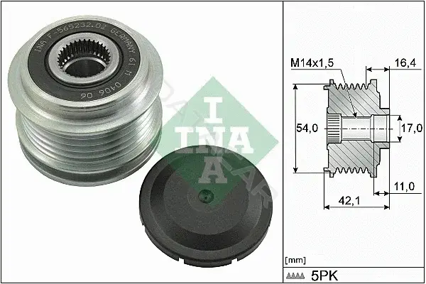 Шкив генератора INA 535028610