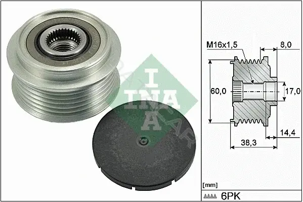 Шкив генератора INA 535028910
