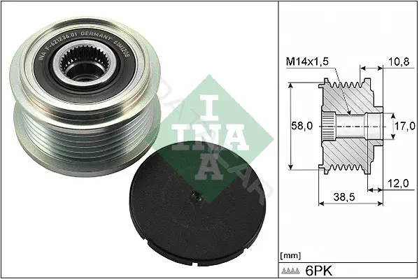 Шкив генератора INA 535030310