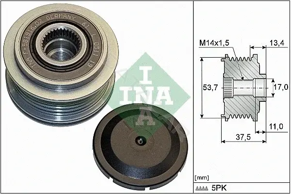 Шкив генератора INA 535027810