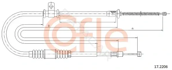 Трос ручника COFLE/TELCO 92.17.2206