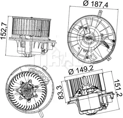Моторчик печки KNECHT/MAHLE AB149000P