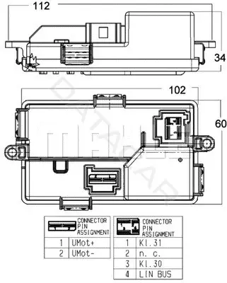 Резистор печки KNECHT/MAHLE ABR68000P