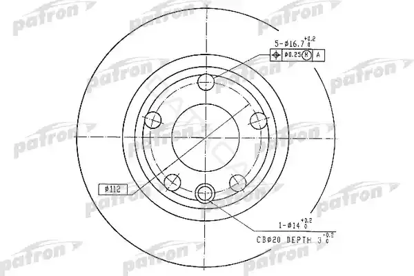 Тормозные диски PATRON PBD1593