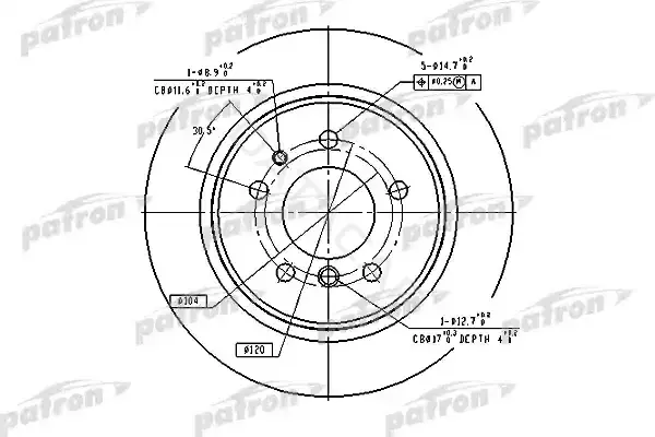 Тормозные диски PATRON PBD2557
