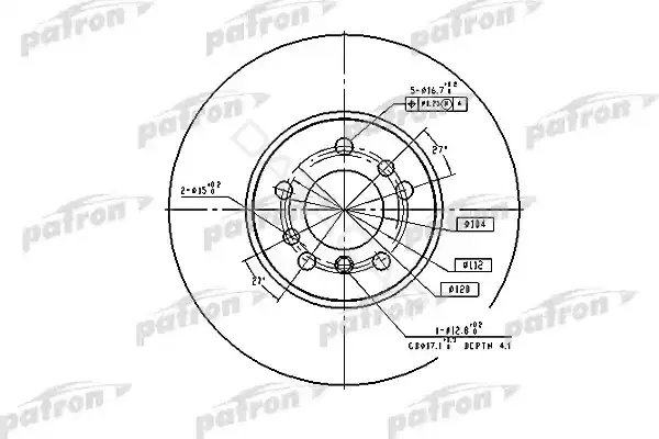 Тормозные диски PATRON PBD4187