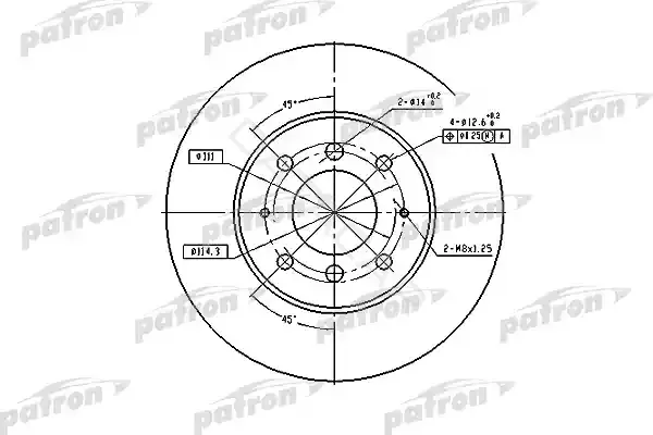 Тормозные диски PATRON PBD4345