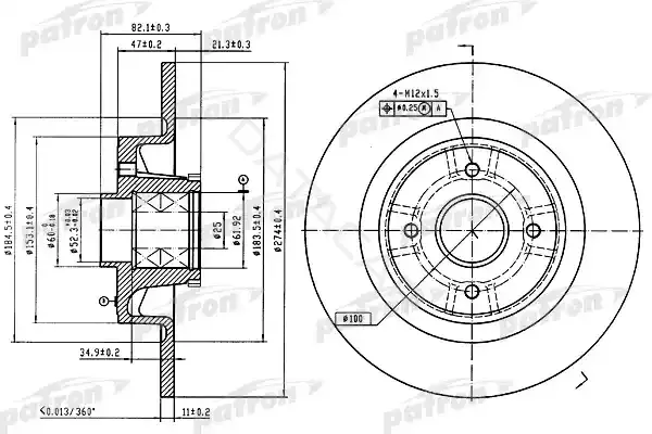 Тормозные диски PATRON PBD7010
