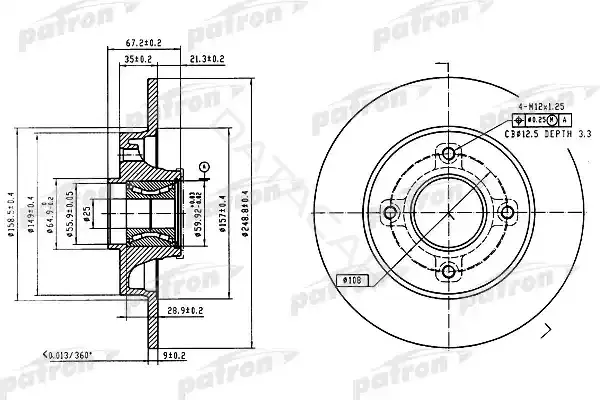Тормозные диски PATRON PBD7011