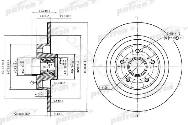 Тормозные диски PATRON PBD7012