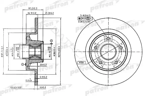 Тормозные диски PATRON PBD7013