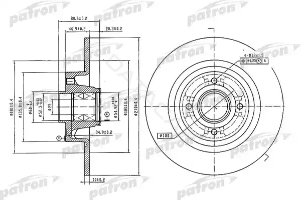 Тормозные диски PATRON PBD7018
