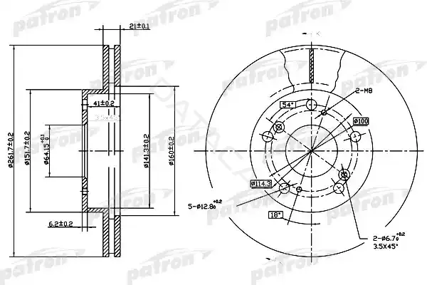 Тормозные диски PATRON PBD7195