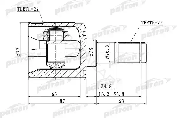 Шрус PATRON PCV1003