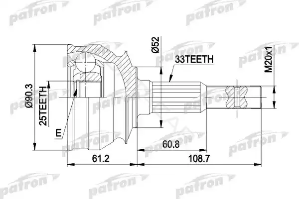 Шрус PATRON PCV1008