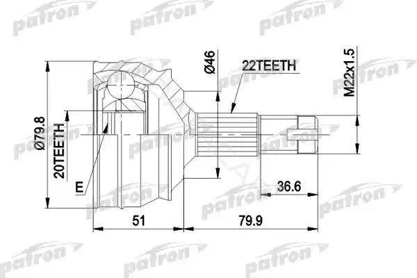 Шрус PATRON PCV1013