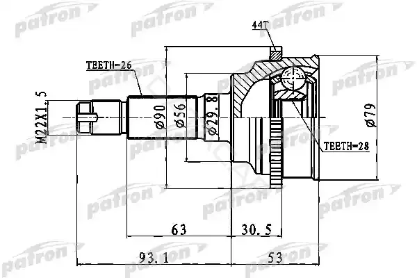 Шрус PATRON PCV1016