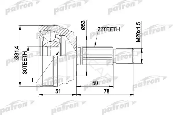 Шрус PATRON PCV1021