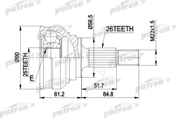 Шрус PATRON PCV1025