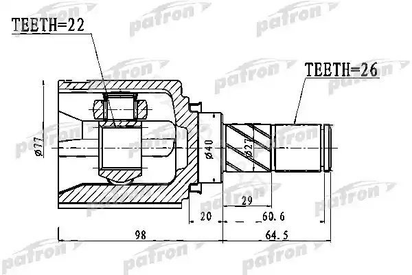 Шрус PATRON PCV1028