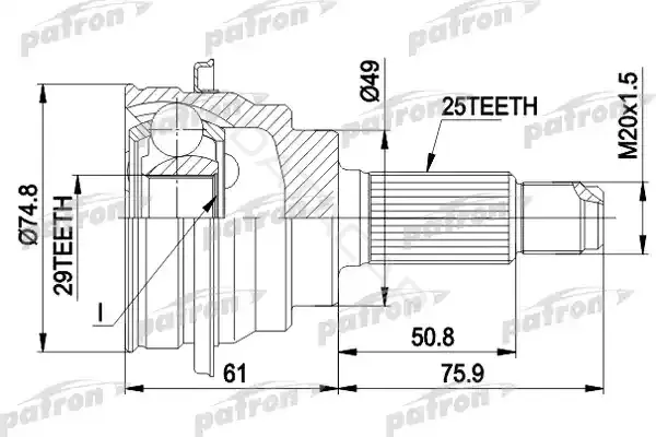 Шрус PATRON PCV1039