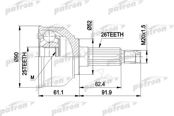 Шрус PATRON PCV1042